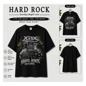 XPDC Hard Rock Graphic Oversized T-Shirt