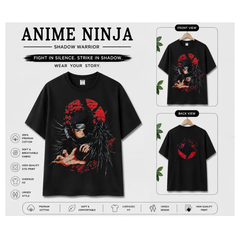 Anime Ninja Oversized T-Shirt thumbnail 2