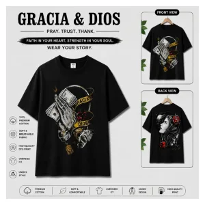 Gracia Dios Graphic Oversized T-Shirt