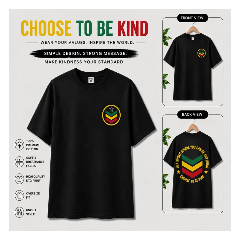 Choose To Be Kind Unisex Oversize T-Shirt thumbnail 2