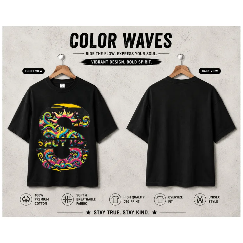 Color Waves Oversize T-Shirt thumbnail 2