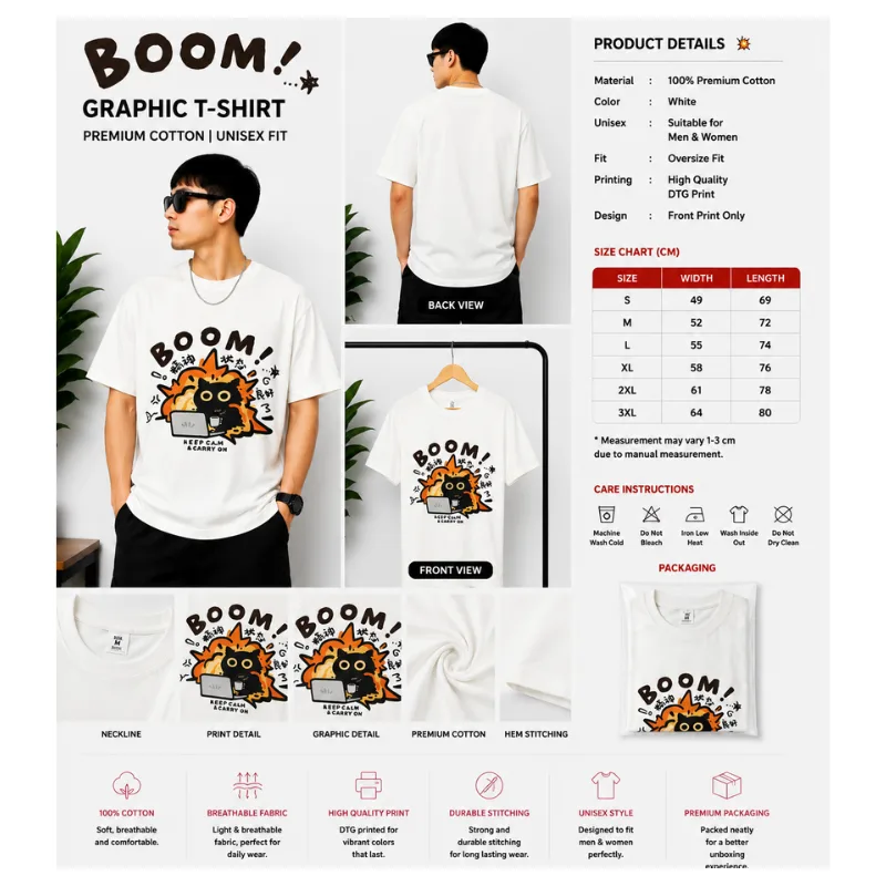 BOOM Graphic Oversize T-Shirt thumbnail 2