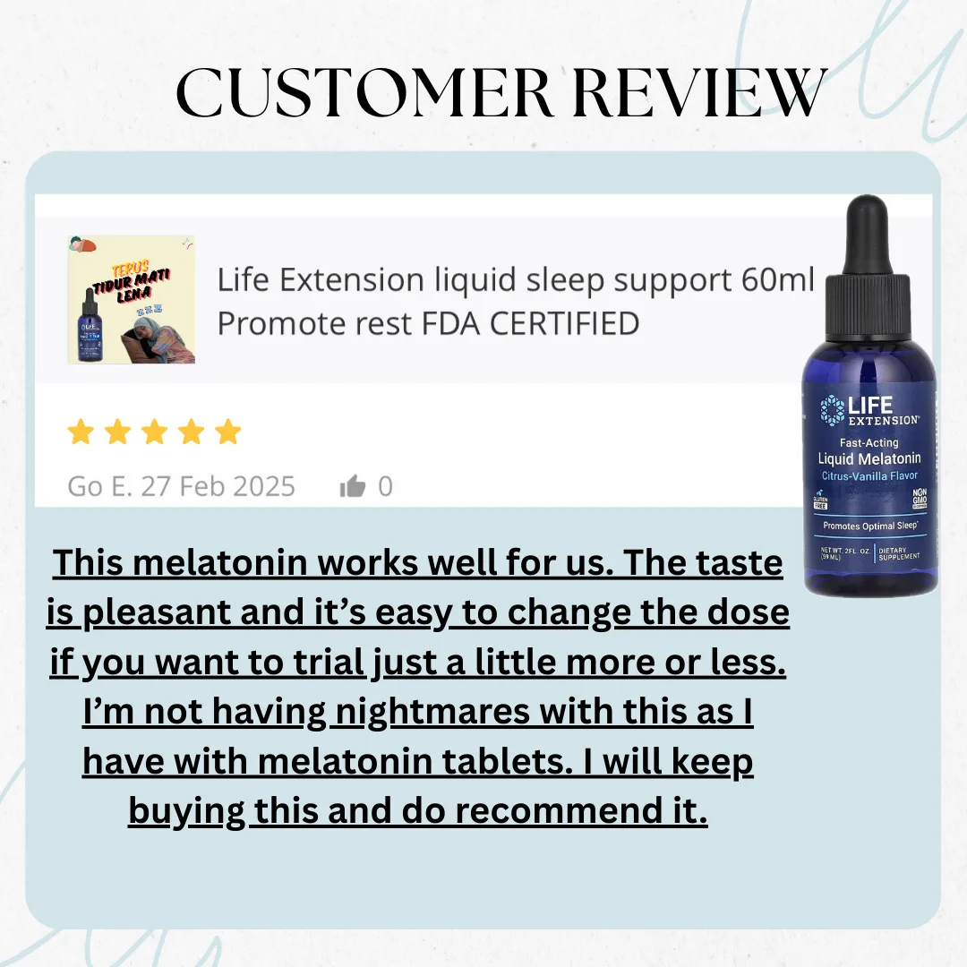 Life Extension, Fast-Acting Liquid Melatonin, Citrus-Vanilla, 2 fl oz (59 ml) thumbnail 4