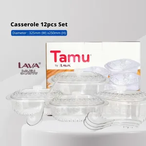 YU x Lava Tamu 4 Set Premium Diamond Casserole with Spoon / Kenduri Set dengan senduk / Bekas Hidangan / Bekas Raya