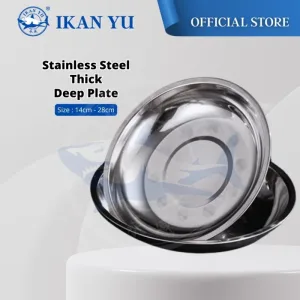 YU Online - Pinggan Makan Ekstra Tebal keluli tahan Karat 14cm-28cm / Stainless Steel Extra Thick Plate