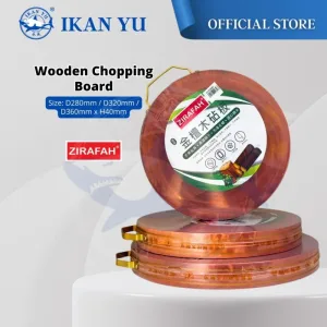 YU x Zirafah Vietnam Golden Sandalwood Round Chopping Board / Vietnam Papan Pemotong Bulat Kayu Cendana Emas / Tebal 4cm
