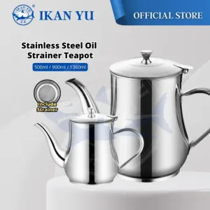 YU Online - Teko Penapis Minyak / Oil Filter pot with Spout / Oil Strainer Teapot / Oil Container Pot / bekas minyak
