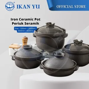 YU Premium - Periuk Tanah Liat Besi tahan suhu 1300℃ / Iron Clay Pot Heat Resistant 1300℃ / Casserole cookware