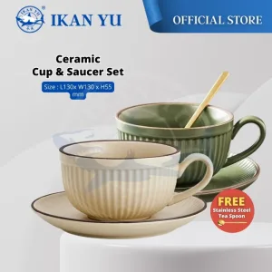 YU Online - Cawan kopi dan piring gaya Eropah / European Thick Coffee cup with saucer