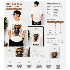 Coolest Bear Graphic Oversize T-Shirt