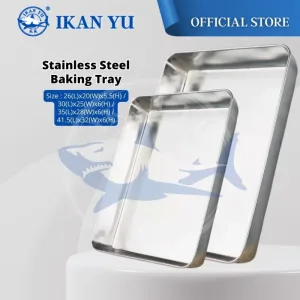 YU Online - Dulang kek / Extra Thick Stainless Steel Rectangle Bakeware Oven Pan / Cake Tray / Baking Plate 长方盘 / 烘焙盘