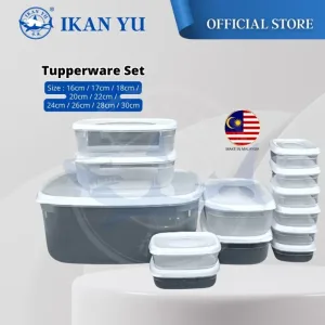 YU Online - Mware 13in1 Set Bekas Kedap Udara / Air Tight Freezermate Tupperware Food Storage Box with white cover