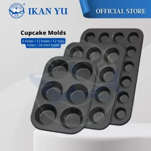 YU Online - Bekas Acuan kek muffin / muffin Bakeware Cake Mould 6/12Hole Non-Stick / Muffin Cookie Cupcake