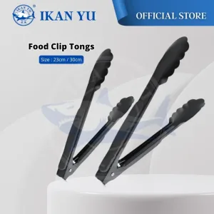 YU Online - Penyepit Makanan kek / stainless steel Black Color Food Tongs Clip / Bread Clip Tongs / Cake Clipper