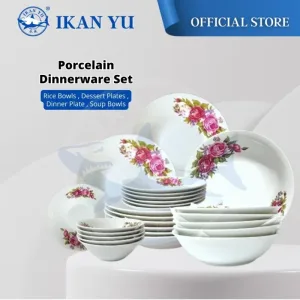 YU Online - 6pcs Set Enamel Pinggan Mangkuk Set Bunga Lama / Porcelain Plate and Bowl Set Dinner Set / Dinnerware