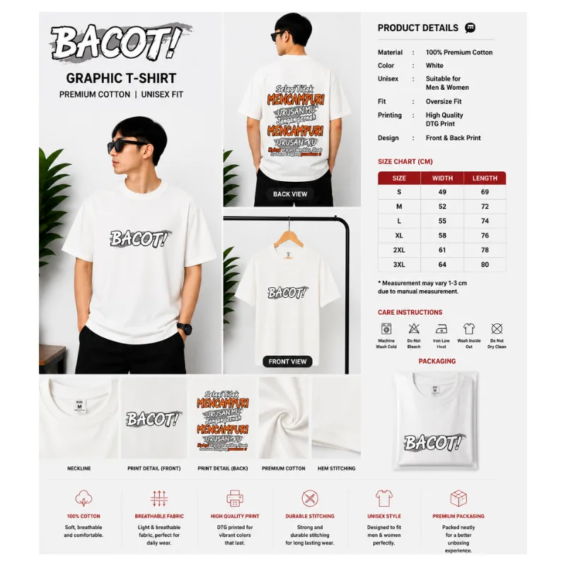 Bacot Graphic Oversize T-Shirt thumbnail 2