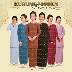 NEW ARRIVAL I KURUNG MODEN AIRONI BUDAK I CORAK SULAM IN 6 COLOUR