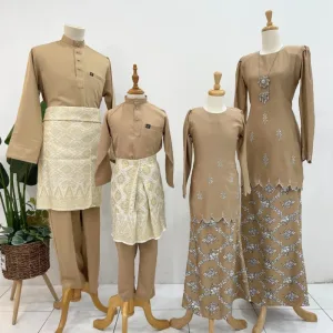 Set Family Kurung Sarra In Mocha By Moff2U I Kurung Moden I Raya 2026