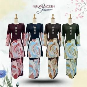 NEW COLLECTION | KURUNG MODEN JASMEEN | CORAK FLORAL IN 4 COLOUR