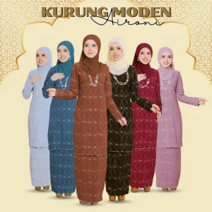 NEW ARRIVAL I KURUNG MODEN AIRONI DEWASA I CORAK SULAM IN 6 COLOUR