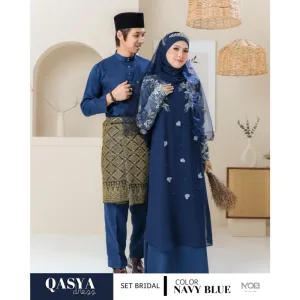 SET NIKAH DRESS QASYA 7 ITEM IN NAVY BLUE I NIKAH I TUNANG I SANDING I DINNER BY MOFF COLLECTION