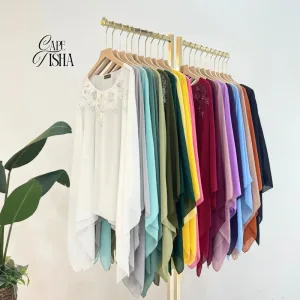NEW ARRIVAL CAPE TISHA | IN 19 COLOUR | MATERIAL CHIFFON | OUTERWEAR