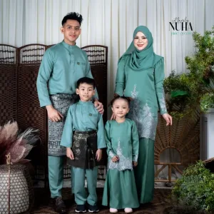 Set Family KURUNG MODEN NUHA IN PINE GREEN I KURUNG Moden I Ayah Anak I Ibu I Moden I Set Family By Moff2u