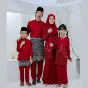 Set Family Belvana In Maroon I Kurung Moden I Set Family I Raya 2026 By Moff Collection