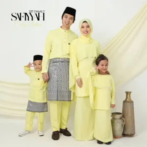 Set Family Kurung Moden Safiyyah In SOFT YELLOW I Kurung Moden I Ayah Anak I Ibu I Moden I Set Family By Moff2u