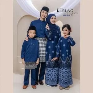 SET FAMILY WALINONG SARI | KURUNG WALINONG SARI IN NAVY BLUE BY MOFF COLLECTION