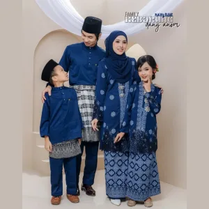 Set Family Kebarung Dang Anom In Navy Blue I Set Family I Raya 2026 by Moff Collection