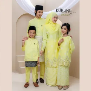 SET FAMILY WALINONG SARI | KURUNG WALINONG SARI IN SOFT YELLOW BY MOFF COLLECTION