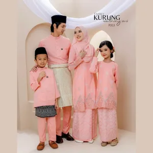 SET FAMILY WALINONG SARI | KURUNG WALINONG SARI IN PEACH BY MOFF COLLECTION