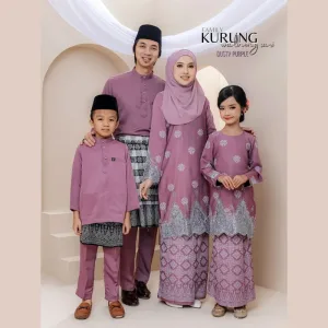 SET FAMILY WALINONG SARI | KURUNG WALINONG SARI IN DUSTY PURPLE BY MOFF COLLECTION
