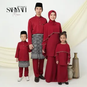 Set Family Kurung Moden Safiyyah In MAROON I Kurung Moden I Ayah Anak I Ibu I Moden I Set Family By Moff2u