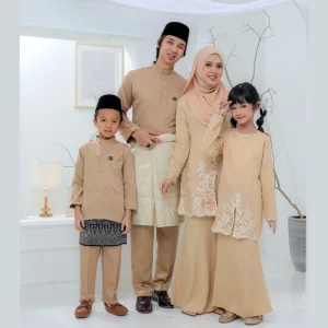 Set Family Hadeeqa In Mocha I Kurung Moden I Set Family I Raya 2026 By Moff Collection