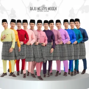 Baju Melayu Moden + Sampin IN 12 COLOUR I Baju Melayu Moden I Raya 2024 By Moff Collection