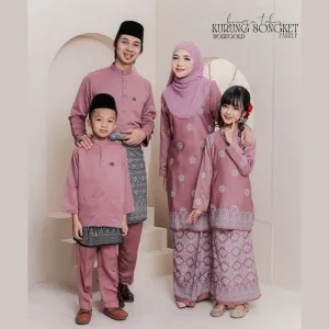 Set Family Songket Tabur In ROSE GOLD I Kurung Moden I Ayah Anak I Ibu I Moden I Set Family By Moff2u