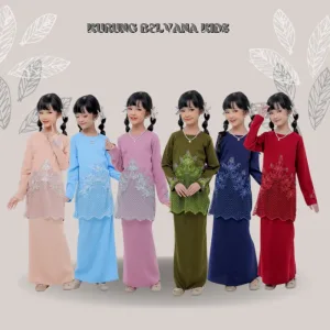 Kurung Moden Belvana Kids in 6 Colour I New Design I Kurung Moden I Raya 2024 By Moff Collection
