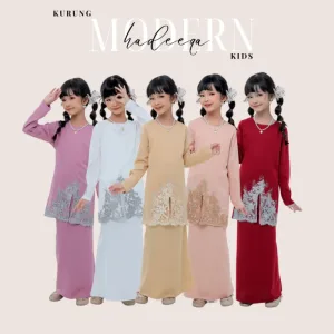 Kurung Moden Hadeeqa Kids in 5 Colour I New Design I Kurung Moden I Raya 2024 By Moff Collection