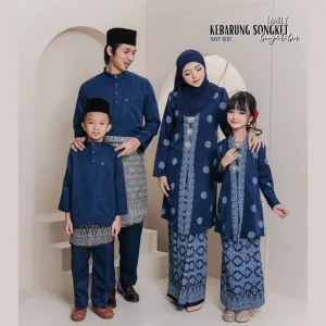 Set Family KEBARUNG IN NAVY BLUE I KEBARUNG Moden I Ayah Anak I Ibu I Moden I Set Family By Moff2u