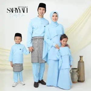 Set Family Kurung Moden Safiyyah In BABY BLUE I Kurung Moden I Ayah Anak I Ibu I Moden I Set Family By Moff2u
