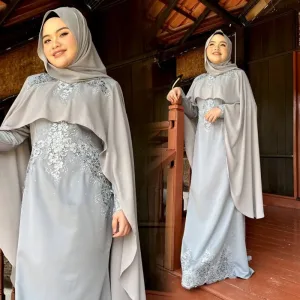8 ITEM - 1 HARGA Bridal Set DRESS AFIYA IN GREY | Nikah Kahwin |Tunang | BY MOFF2U