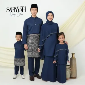 Set Family Kurung Moden Safiyyah In NAVY BLUE I Kurung Moden I Ayah Anak I Ibu I Moden I Set Family By Moff2u