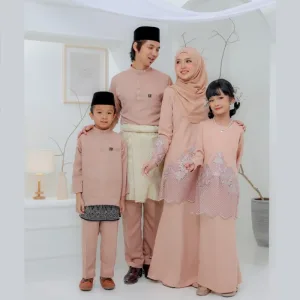 Set Family Belvana In Nude Champagne I Kurung Moden I Set Family I Raya 2026 By Moff Collection