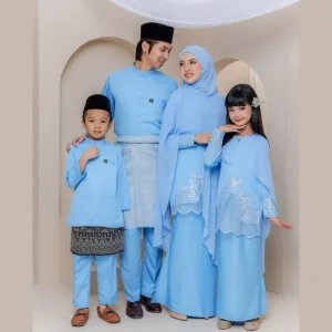 Set Family Belvana Cape In Baby Blue I Kurung Moden I Set Family I Raya 2026 By Moff Collection