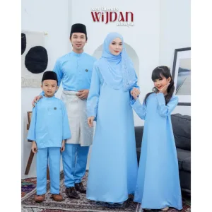 SET FAMILY ABAYA WIJDAN BAJU MELAYU IN BABY BLUE RAYA 2026 | ABAYA BY MOFF2u