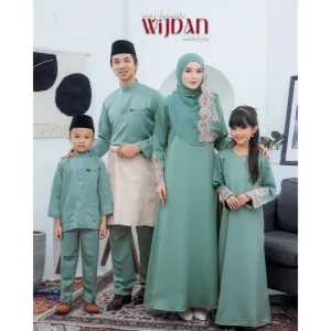 SET FAMILY ABAYA WIJDAN BAJU MELAYU IN PINE GREEN RAYA 2026 | ABAYA BY MOFF2u