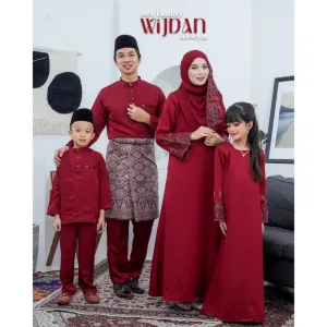 SET FAMILY ABAYA WIJDAN BAJU MELAYU IN MAROON RAYA 2026 | ABAYA BY MOFF2u