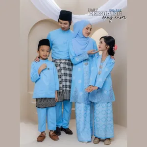 Set Family Kebarung Dang Anom In Baby Blue Set Family I Raya 2026 by Moff Collection